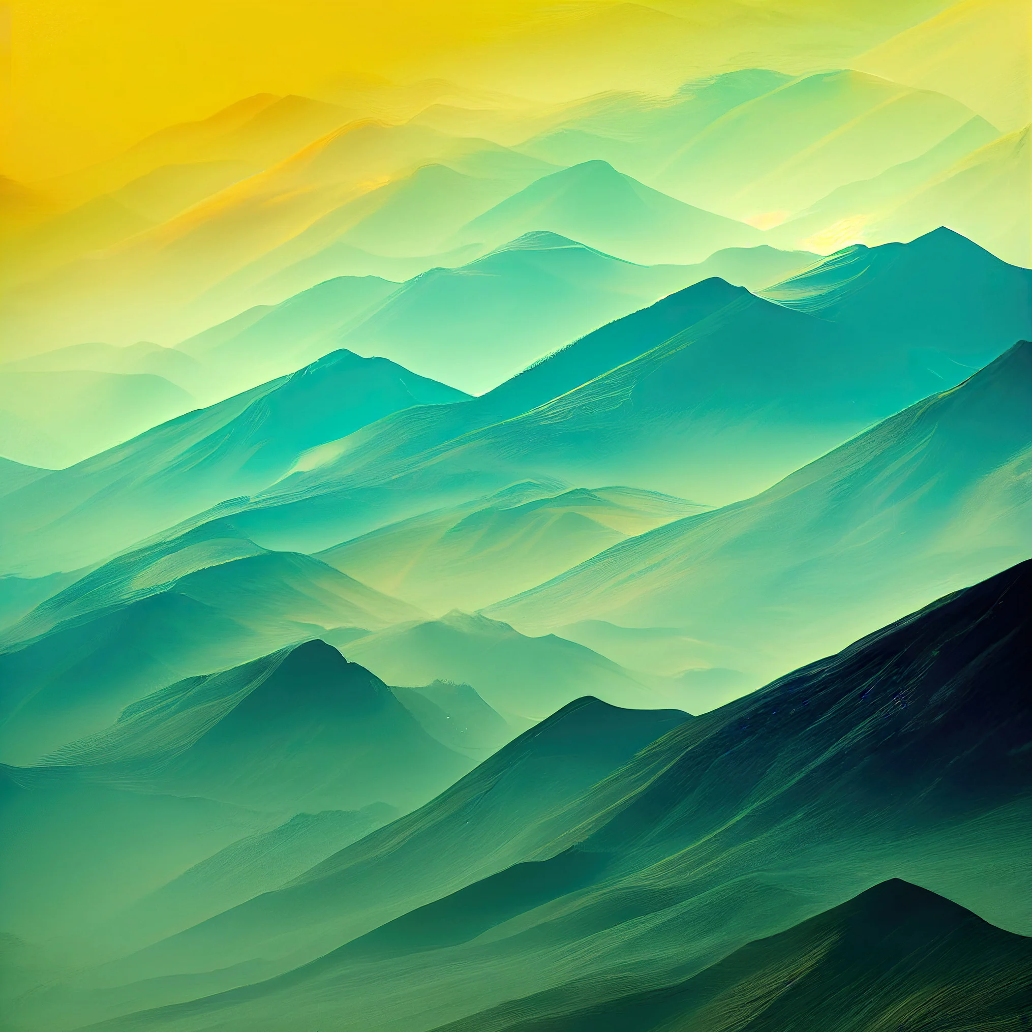 Landscape with green mountains illustration. Abstract nature background